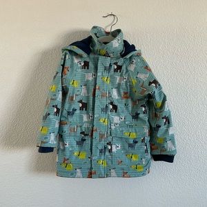 Minoti Child Rain jacket coat  3-4 years old,  Dog Print, Fleece Lined. 3T 4T